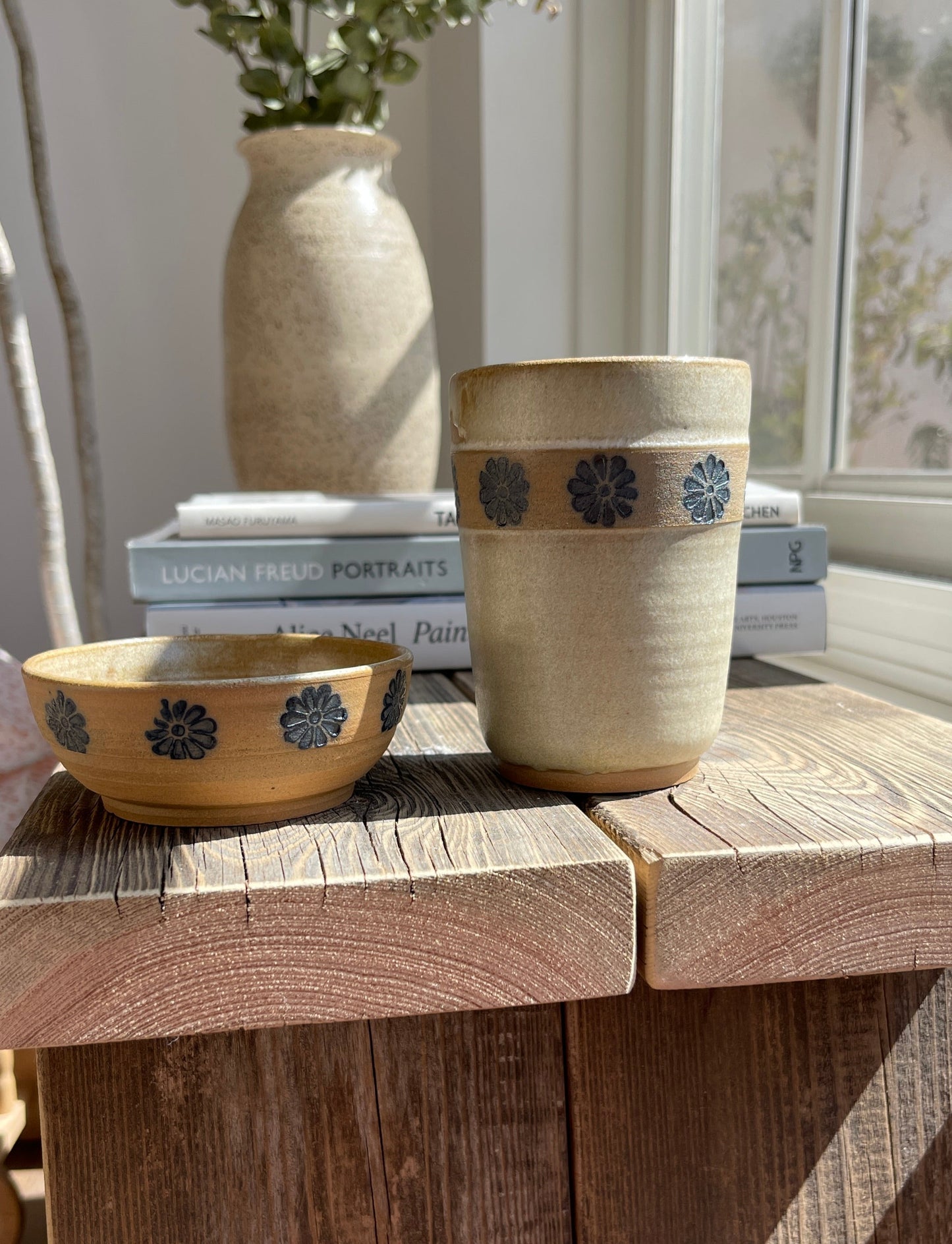 ספל וקערית-Floral vintage